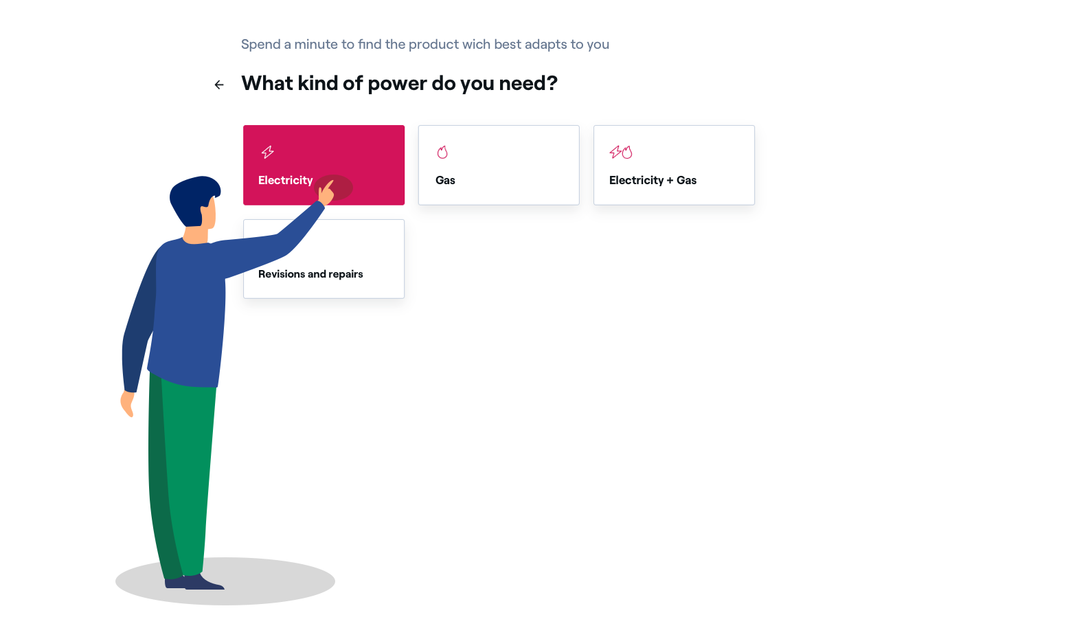 Image: user selecting the light option in the rate recommender